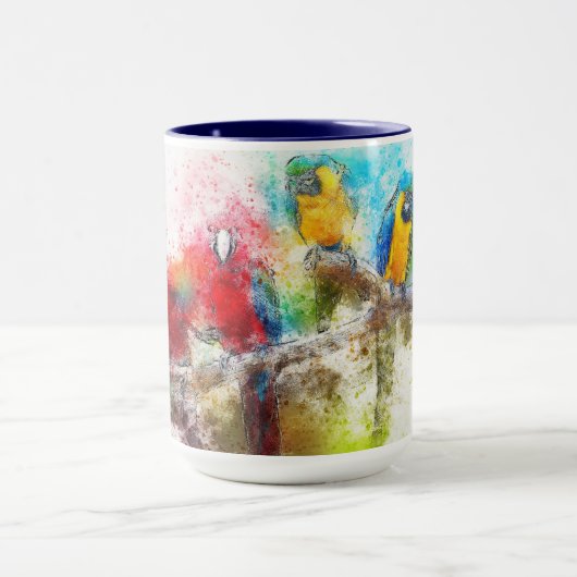 Mug Conception de perroquets tropicaux (Centre)