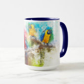 Mug Conception de perroquets tropicaux (Devant droit)