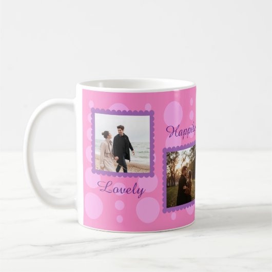 Mug Conception de photo de couple rose avec café de te (Gauche)