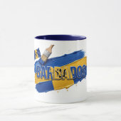 Mug Conception de pinceau de peinture de la Barbade | (Centre)