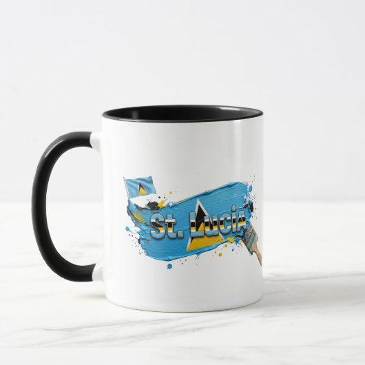Mug Conception de pinceau de peinture de Sainte-Lucie (Gauche)