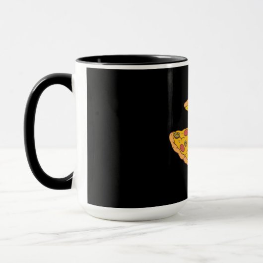 Mug Conception de pizza découpée en tranches Cartoon d (Gauche)