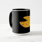 Mug Conception de pizza découpée en tranches Cartoon d (Devant gauche)