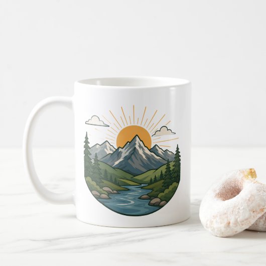 Mug Conception de plein air d'aventure naturelle (Avec donut)
