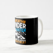 Mug Conception de plongée cool - Je respire sous l'eau (Devant droit)