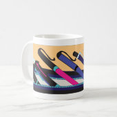 Mug conception de pochette à crayons d'école rétro  (Devant gauche)