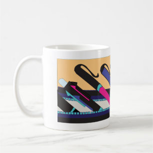 Mug conception de pochette à crayons d'école rétro