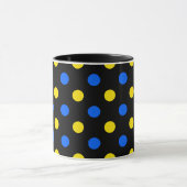 Mug Conception de points noirs bleus jaunes (Centre)