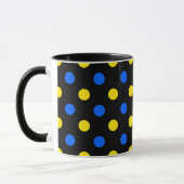 Mug Conception de points noirs bleus jaunes (Gauche)