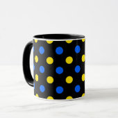 Mug Conception de points noirs bleus jaunes (Devant gauche)