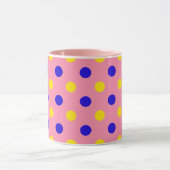 Mug Conception de points polka rose bleu jaune (Centre)