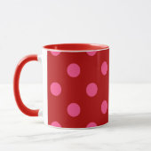 Mug Conception de points rouges bordeaux roses (Gauche)