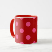 Mug Conception de points rouges bordeaux roses (Devant gauche)