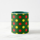 Mug Conception de pois verts rouges jaunes (Centre)