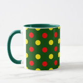 Mug Conception de pois verts rouges jaunes (Gauche)