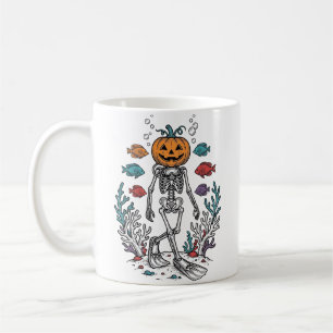 Mug Conception de Poisson de Plongeur de Squelette de