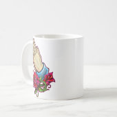 Mug Conception de prière de roses de mains (Devant gauche)