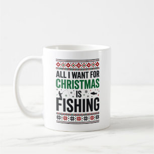 Mug Conception de pull moche de pêche à Noël