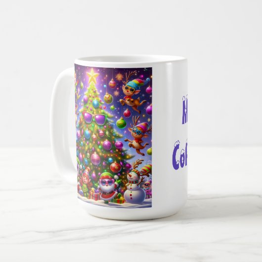 Mug Conception de pull moche Noël (Devant gauche)