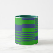 Mug Conception de rayures patchwork bleu vert  (Centre)
