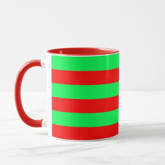 Mug Conception de rayures rouges et vertes (Gauche)