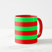 Mug Conception de rayures rouges et vertes (Devant droit)