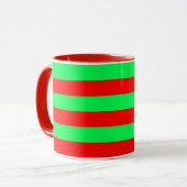 Mug Conception de rayures rouges et vertes (Devant gauche)