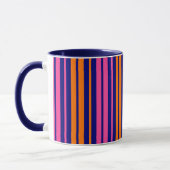 Mug Conception de rayures verticales orange bleu rose (Gauche)