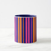Mug Conception de rayures verticales orange bleu rose (Centre)