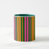 Mug Conception de rayures verticales orange vert rose  (Centre)