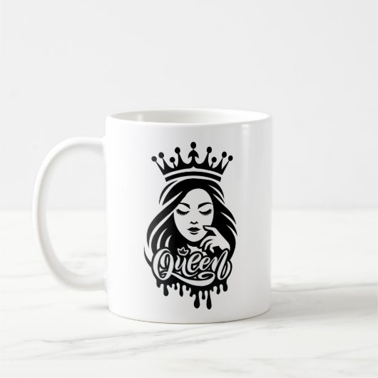 Mug Conception de Reine – Couronne Royale Élégante (Gauche)