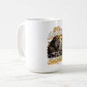 Mug Conception de roi d'échecs lion couronné leader (Devant gauche)