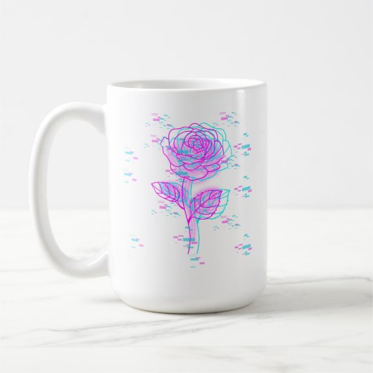 Mug Conception de rose de pépin de néon (Gauche)
