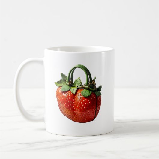 Mug Conception de sac à main fraise - Été hyper-réalis (Gauche)