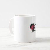 Mug Conception de samouraï rouge et noir. (Devant gauche)