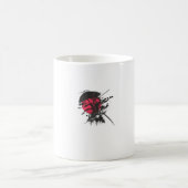 Mug Conception de samouraï rouge et noir. (Centre)