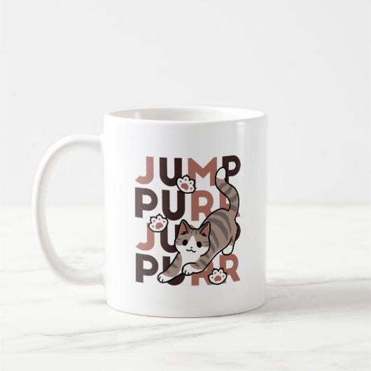 Mug Conception de saut de chat - Artwork de purr de sa (Gauche)