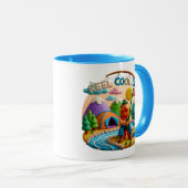 Mug Conception de scène de pêche en argile « Papa supe (Devant droit)