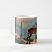 Mug Conception de scène forestière avec cerfs automnal (Devant gauche)