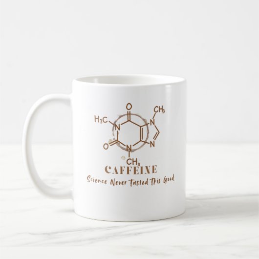 Mug Conception de science de café drôle de caféine (Gauche)