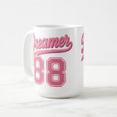 Mug Conception de script élégant Dreamer 88 (Devant gauche)