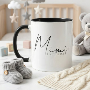 Mug Conception de script minimal année EST Mimi élégan