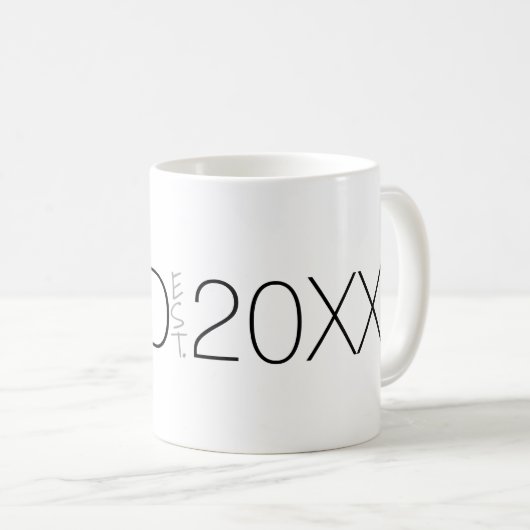 Mug Conception de script moderne de l'année de créatio (Devant droit)