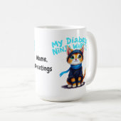 Mug Conception de sensibilisation au chat ninja diabèt (Devant droit)