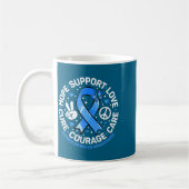 Mug Conception de sensibilisation au ruban bleu pour l (Gauche)