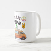 Mug Conception de signe de paix de campeur alien de vi (Devant droit)