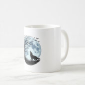 Mug Conception de silhouette d'arbre de lune hurleur d (Devant droit)