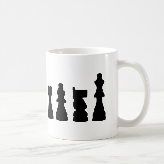 Mug Conception de silhouette de pièce d'échecs (Droite)