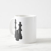 Mug Conception de silhouette de pièce d'échecs (Devant gauche)
