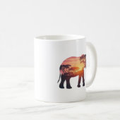 Mug Conception de silhouette d'éléphant à double expos (Devant droit)